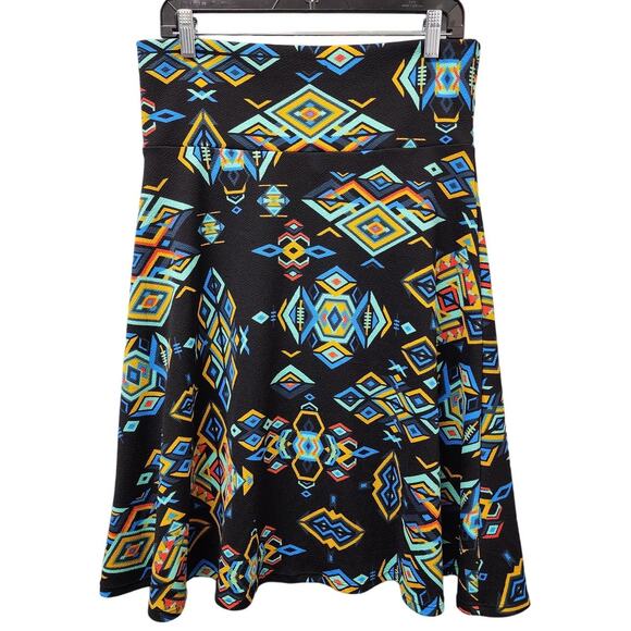 LuLaRoe Dresses & Skirts - LuLaRoe LLR Azure Skirt, Women's Size Large, Aztec Print Flowy Stretch Material